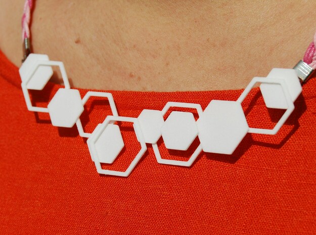 Hexagons in White Processed Versatile Plastic