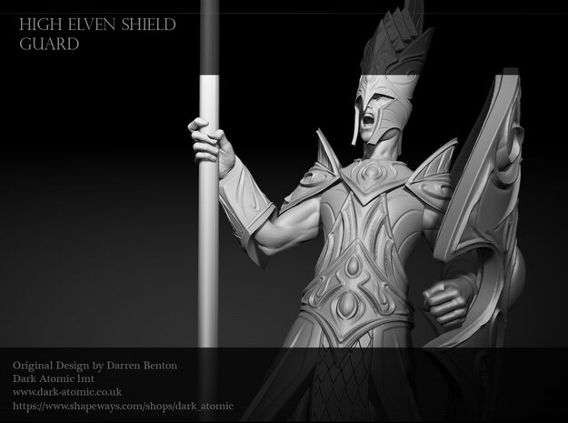 High Elven Shield Guard 05 in Tan Fine Detail Plastic