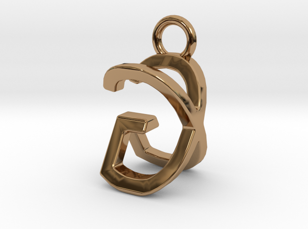 Two way letter pendant - GX XG in Polished Brass