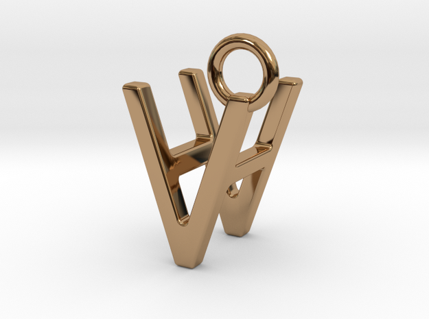 Two way letter pendant - HV VH in Polished Brass