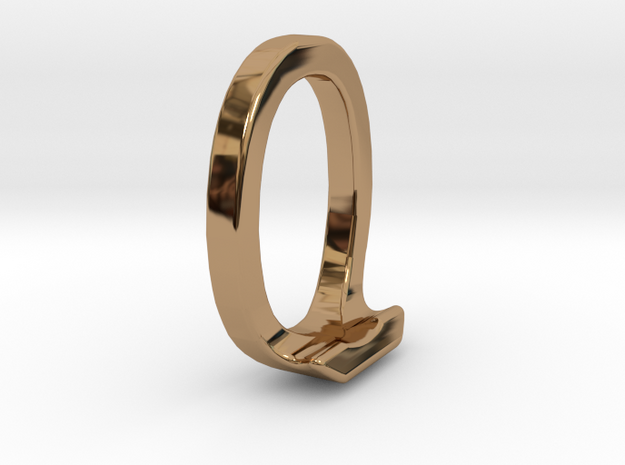 Two way letter pendant - JO OJ in Polished Brass