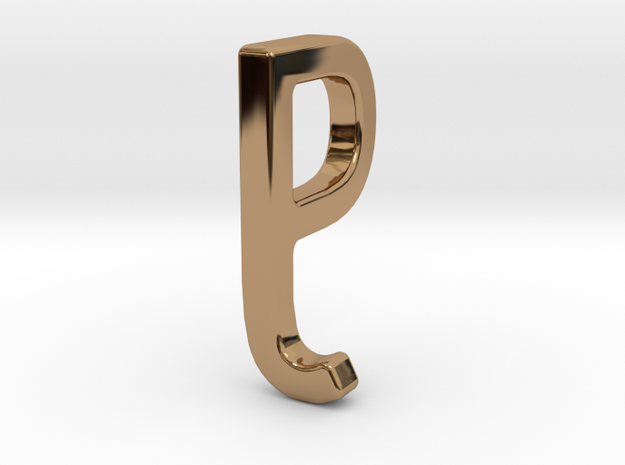 Two way letter pendant - JP PJ in Polished Brass