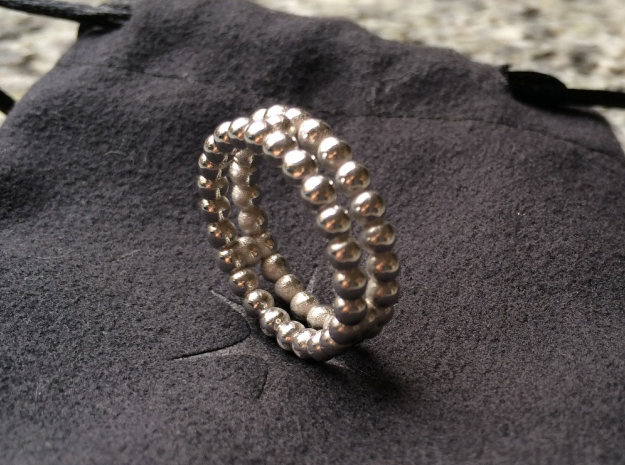 Ring Sphere 2 in Rhodium Plated Brass