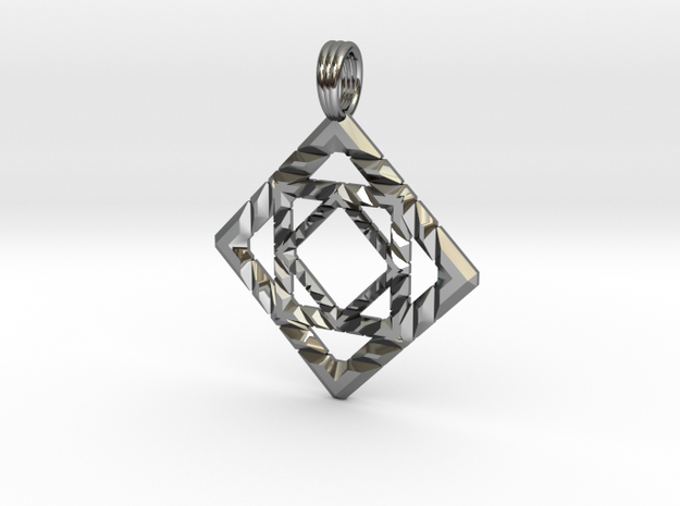 GALACTIC CUBE in Fine Detail Polished Silver