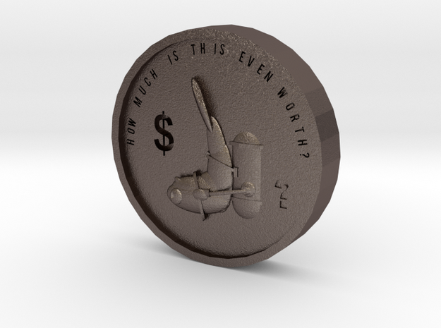 F.o.w Coin in Polished Bronzed Silver Steel