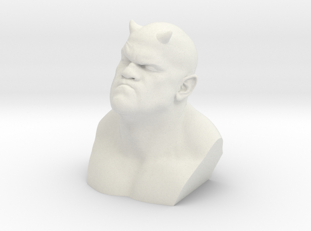 Demon Bust character in White Natural Versatile Plastic