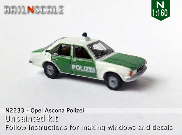 Opel Ascona Polizei (N 1:160) in Tan Fine Detail Plastic