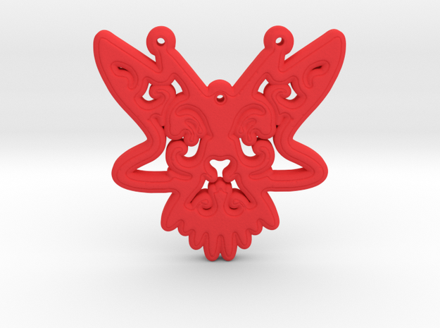 ButterFly Pendant in Red Processed Versatile Plastic