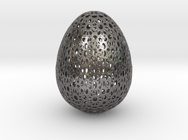 Beautiful Bigger Egg Ornament (15cm Tall) in Polished Nickel Steel
