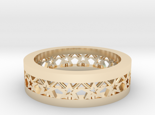 AB061 Star Band in 14K Yellow Gold
