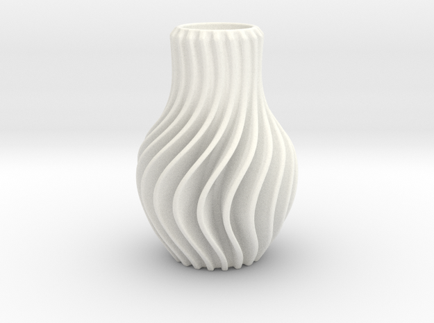 Vase-Porcelain in White Processed Versatile Plastic