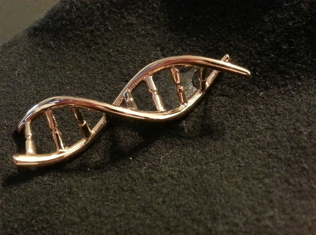 DNA pendant in 14k Gold Plated Brass