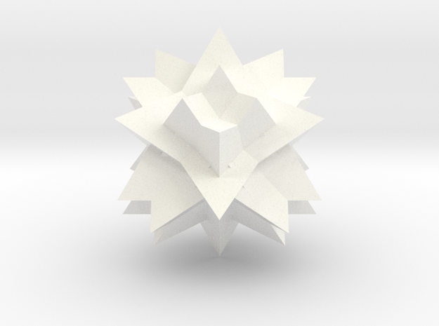 Tetrahedron 8 Compound, Solid in White Processed Versatile Plastic