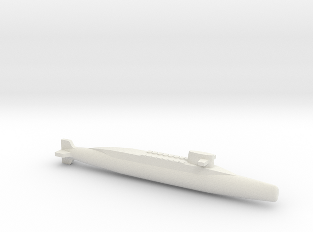 FS Redoutable-class SSBN, Full Hull, 1/1800 in White Natural Versatile Plastic