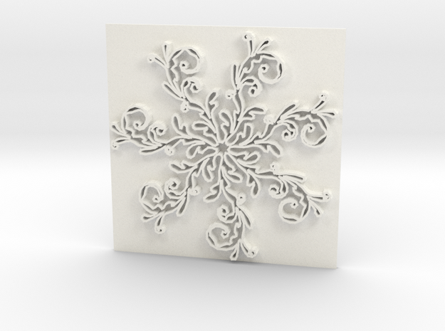 Snowflake2 in White Processed Versatile Plastic