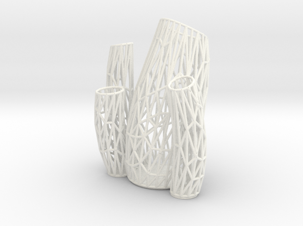 Porifera Vase / Holder Wired (Big) in White Processed Versatile Plastic