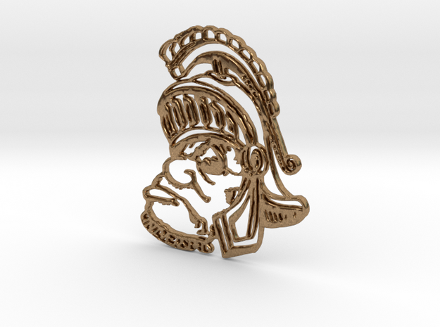 Sparty Pendant  in Natural Brass