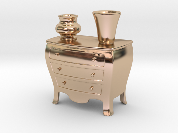 Dresser Pen Holder Or Place Card in 14k Rose Gold Plated Brass