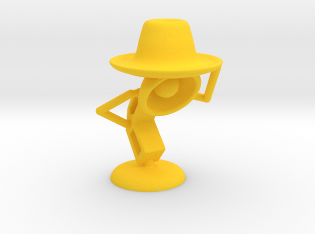 Lala , "Am i looking good in hat?" - Desktoys in Yellow Processed Versatile Plastic