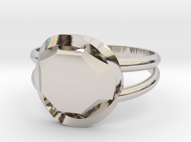 Size 6 Diamond Ring in Rhodium Plated Brass