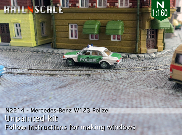 Mercedes-Benz W123 Polizei (N 1:160) in Tan Fine Detail Plastic