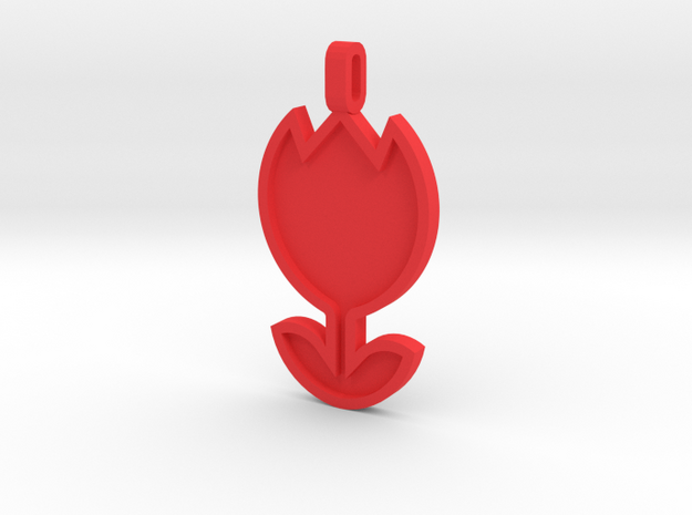 Tulip Pendant Thin in Red Processed Versatile Plastic