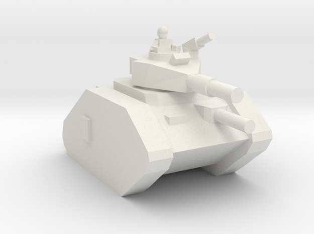 [5] Main Battle Tank (w/ Commander) in White Natural Versatile Plastic