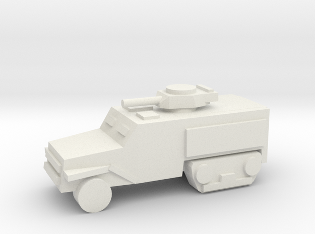 [5] Half-Track (Armored w/Turret) in White Natural Versatile Plastic