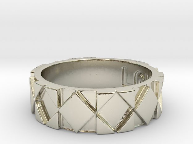 Futuristic Rhombus Ring Size 7 in 14k White Gold