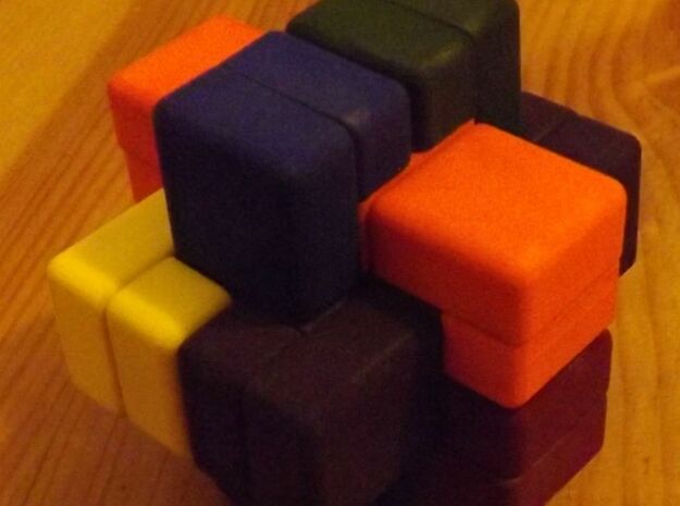 Six Cube in White Natural Versatile Plastic
