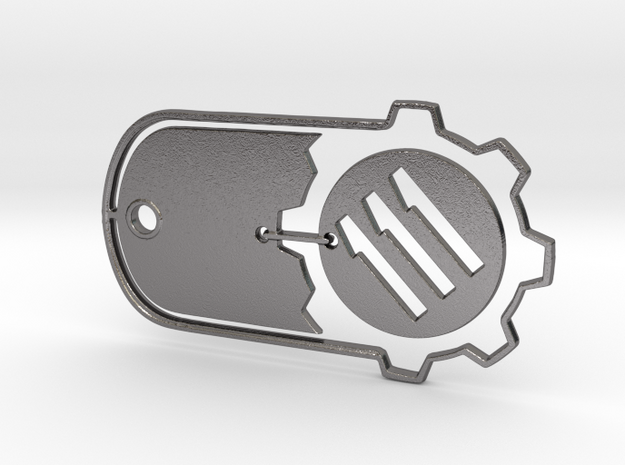 Fallout 4 Vault 111 Dog Tag in Polished Nickel Steel