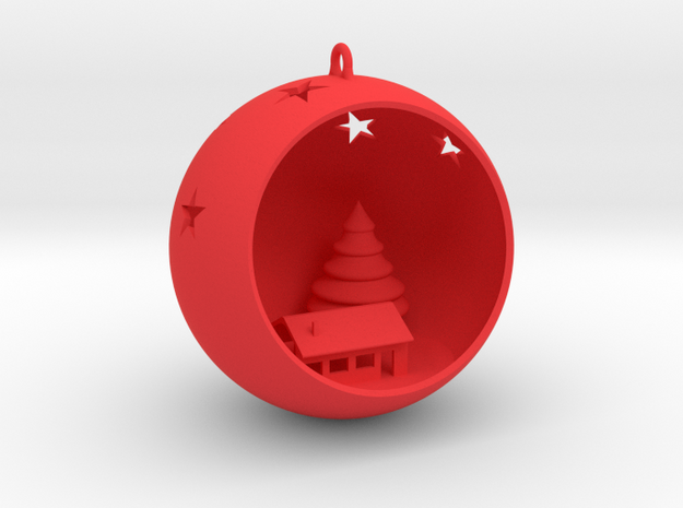 Christmas Bauble 4 in Red Processed Versatile Plastic