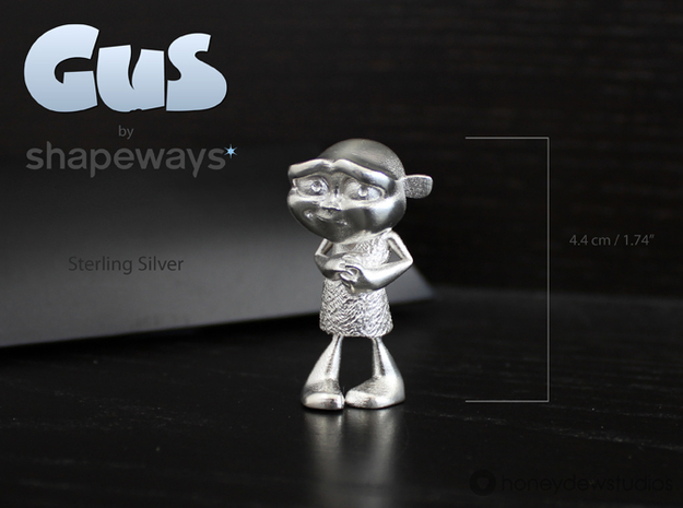 Gus Figurine - Small - Precious Metal in Natural Silver