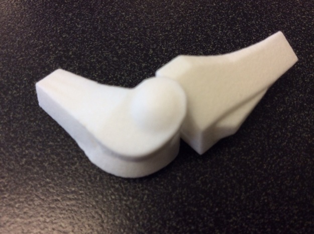 Bent Knee Joint - No Patella -Small in White Processed Versatile Plastic