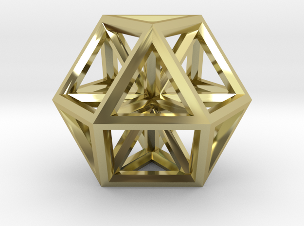 Vector Equilibrium 35.25 mm in 18k Gold Plated Brass