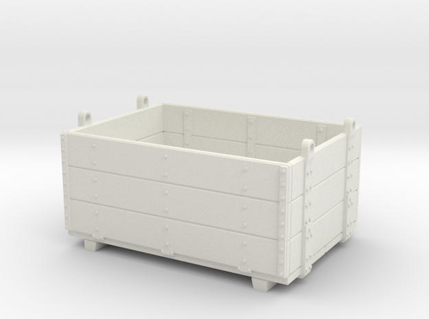 Gn15 Sand Hutton wagon body 3p ( 1:27.5) in White Natural Versatile Plastic