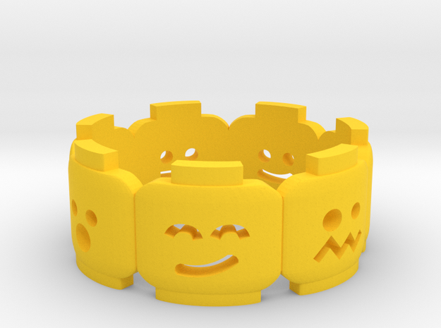 Yellow Brick Head Mood Ring in Yellow Processed Versatile Plastic: 6 / 51.5