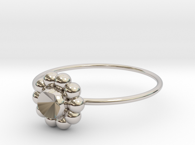 Size 10 Shapes Ring S6 in Rhodium Plated Brass