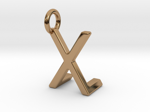 Two way letter pendant - LX XL in Polished Brass
