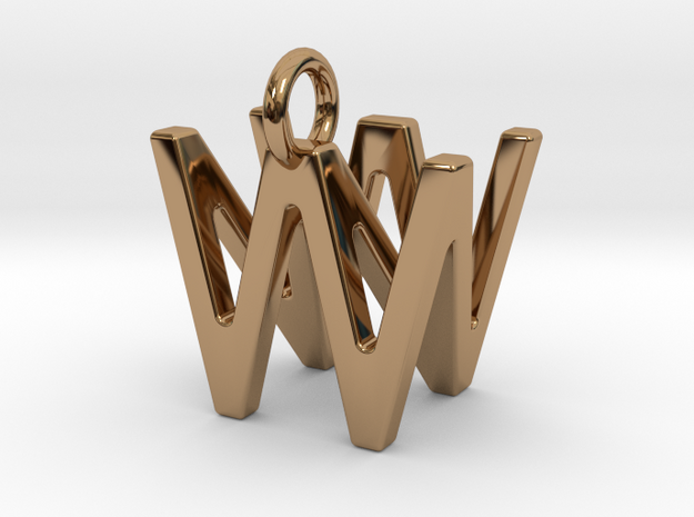 Two way letter pendant - NW WN in Polished Brass