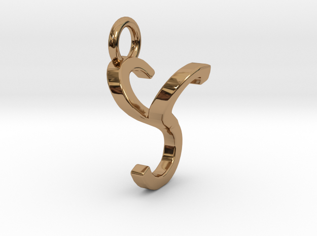 Two way letter pendant - SY YS in Polished Brass