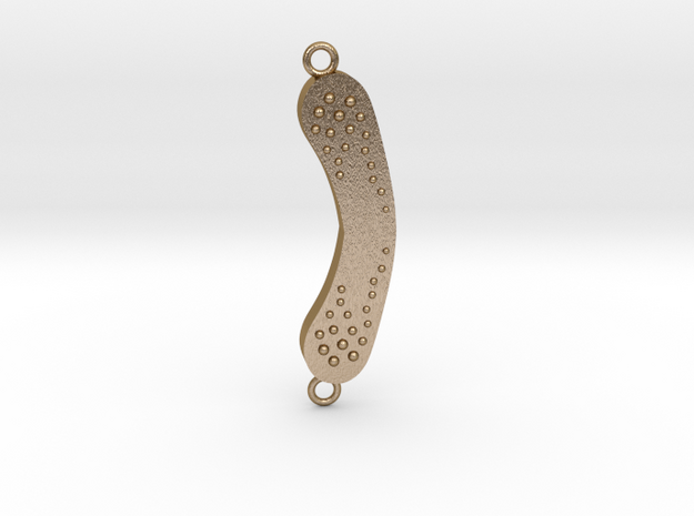 Boomerang pendant in Polished Gold Steel