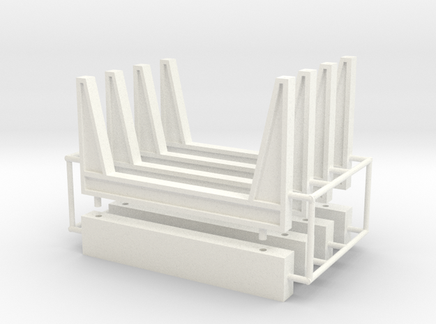 1/50th Staging Log Bunks in White Processed Versatile Plastic