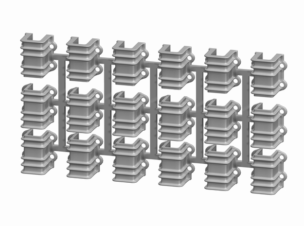 On3 D&RGW 6200 Stake Pockets, set of 18 in Smooth Fine Detail Plastic