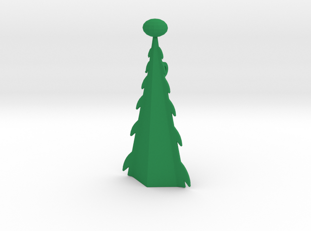 Christmas Tree Pendant. in Green Processed Versatile Plastic