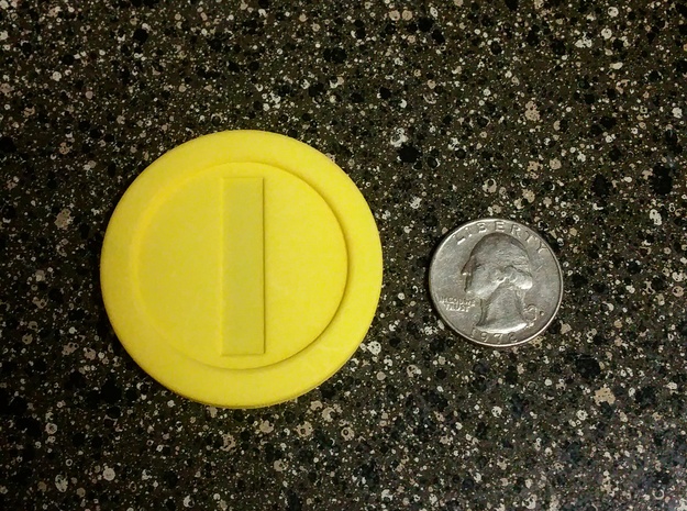 Mario Coin in Yellow Processed Versatile Plastic