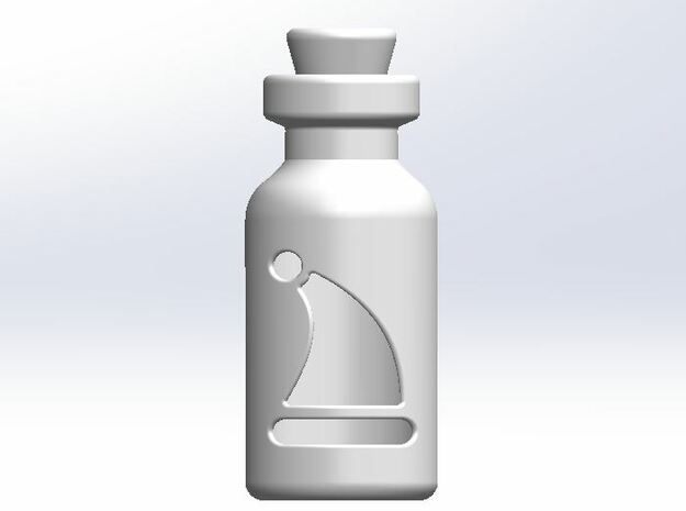 Small Bottle (Christmas Hat) in White Processed Versatile Plastic