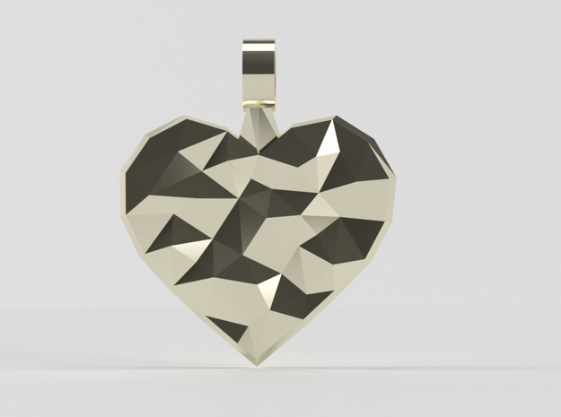 Heart of Polys pendant in 14k Gold Plated Brass