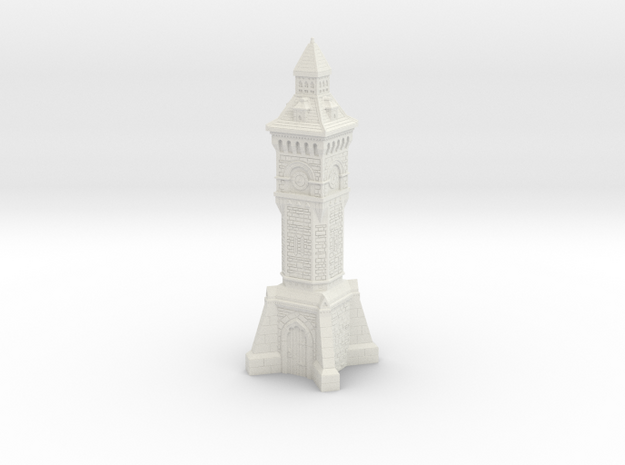 HO/OO Gauge - Victorian Clock Tower in White Natural Versatile Plastic