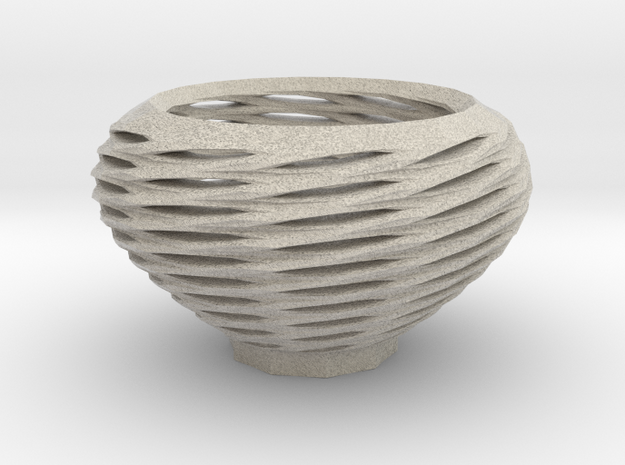 Spiral Basket in Natural Sandstone